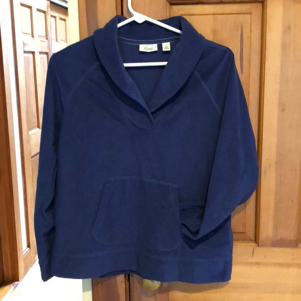 LL Bean Fleece Comfy Cowl Neck, Sz SP Blue - Picture 5 of 6